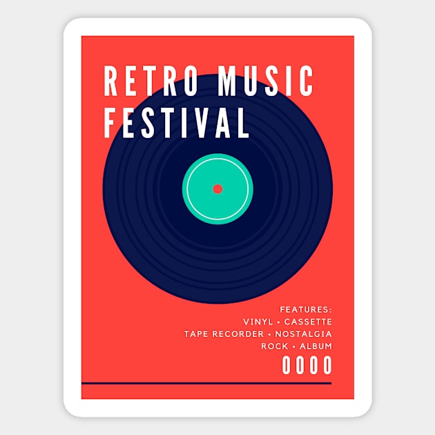 Retro Music Festival Magnet by NomesInk